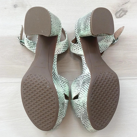 Aerosoles Comfortable Crisscross Platform Sandal in Gleam Snake Embossed Leather - Picture 6 of 8